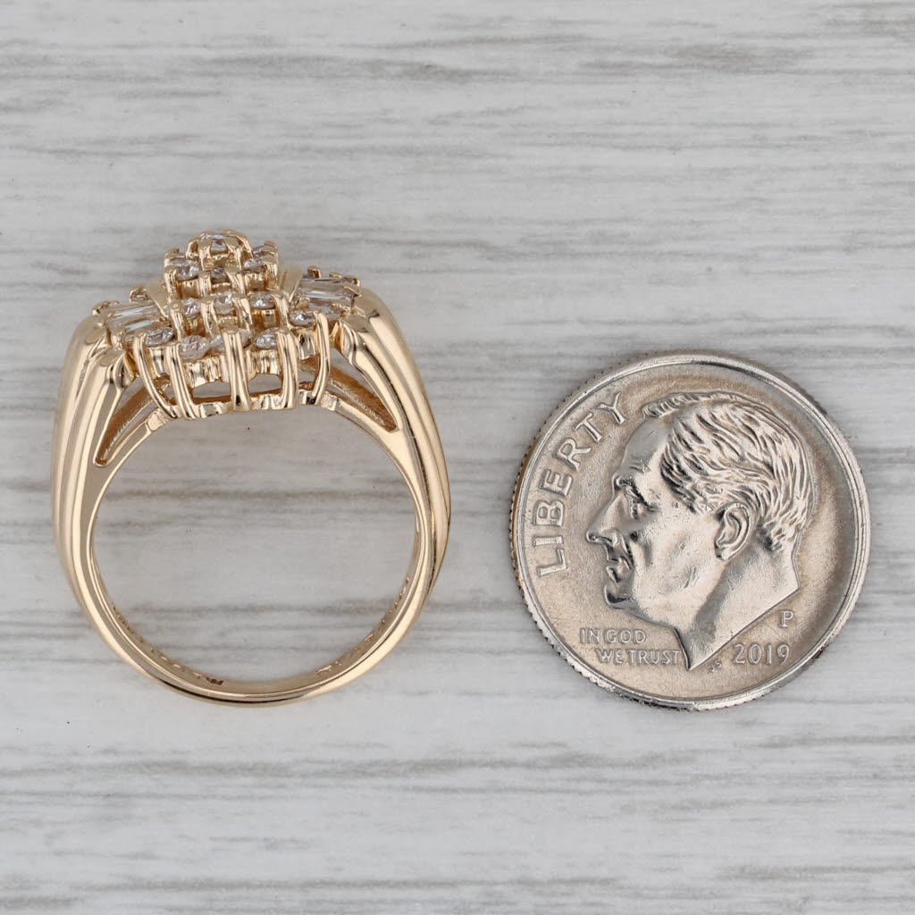1ctw Diamond Cluster Ring 14k Yellow Gold Size 5