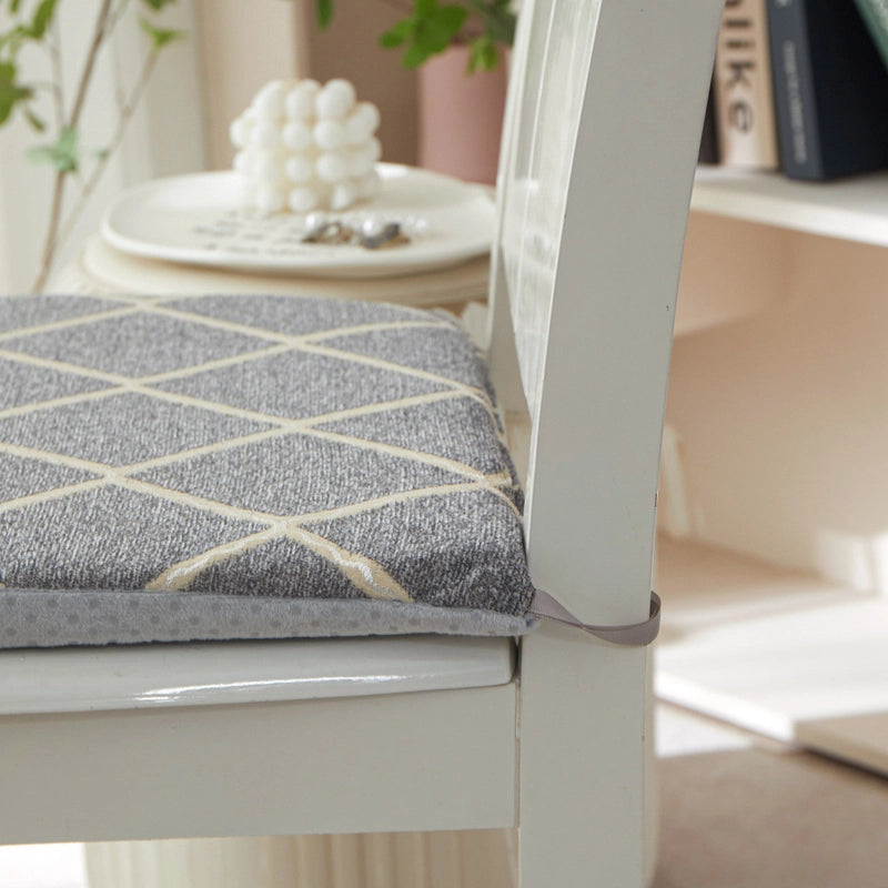Minimalist Rhombus Cotton Chenille Seat Cushion