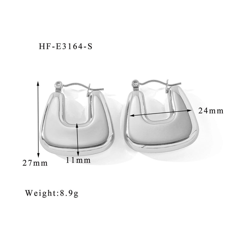 1 Pair Minimalist Classic Style U Shape Heart Shape Plating 316L Stainless Steel  Ear Studs
