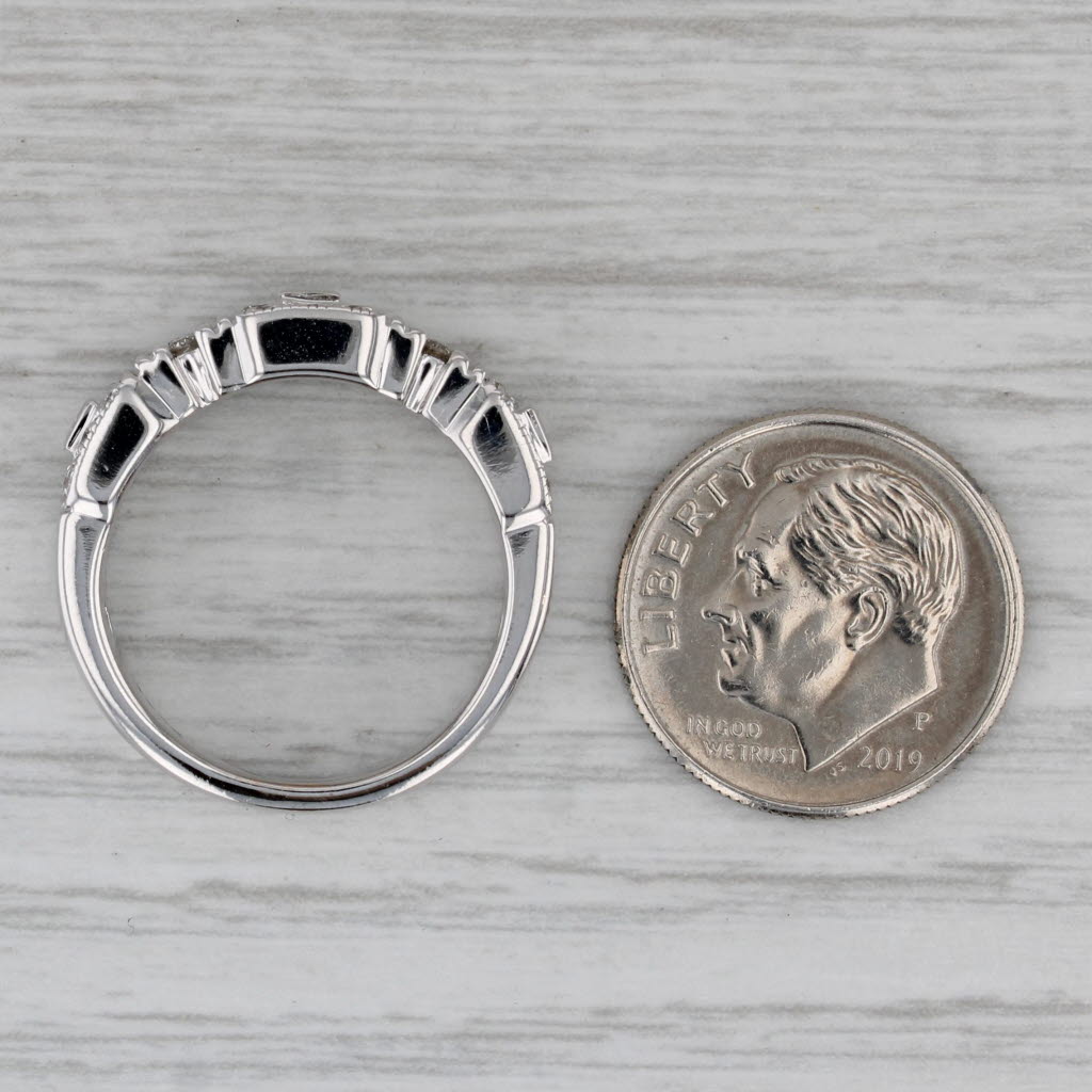 0.48ctw Diamond Halos Ring 14k White Gold Size 6.75