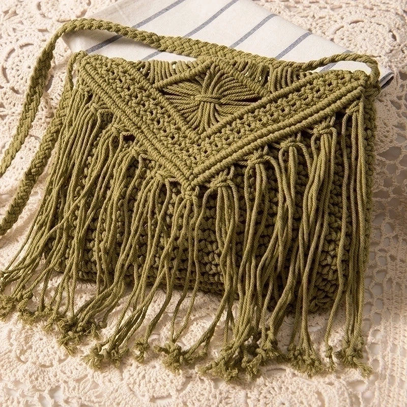 Women's Medium Spring&summer Cotton Rope Vacation Straw Bag