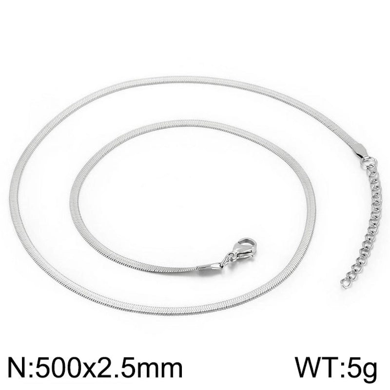Classic Style Solid Color Titanium Steel 18K Gold Plated Plating Chain Necklace