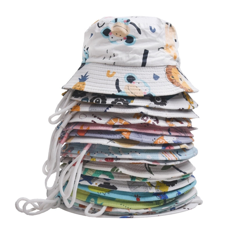 Children Unisex Casual Minimalist Dinosaur Flower Printing Bucket Hat