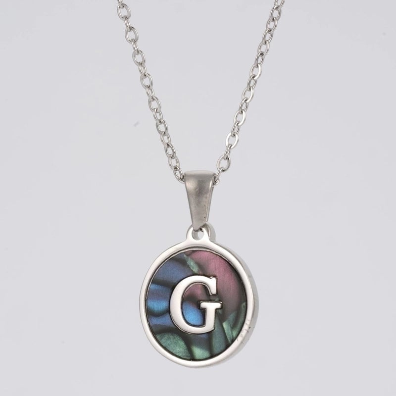 Fashion Round Letter Stainless Steel Necklace Patchwork Stainless Steel Necklaces