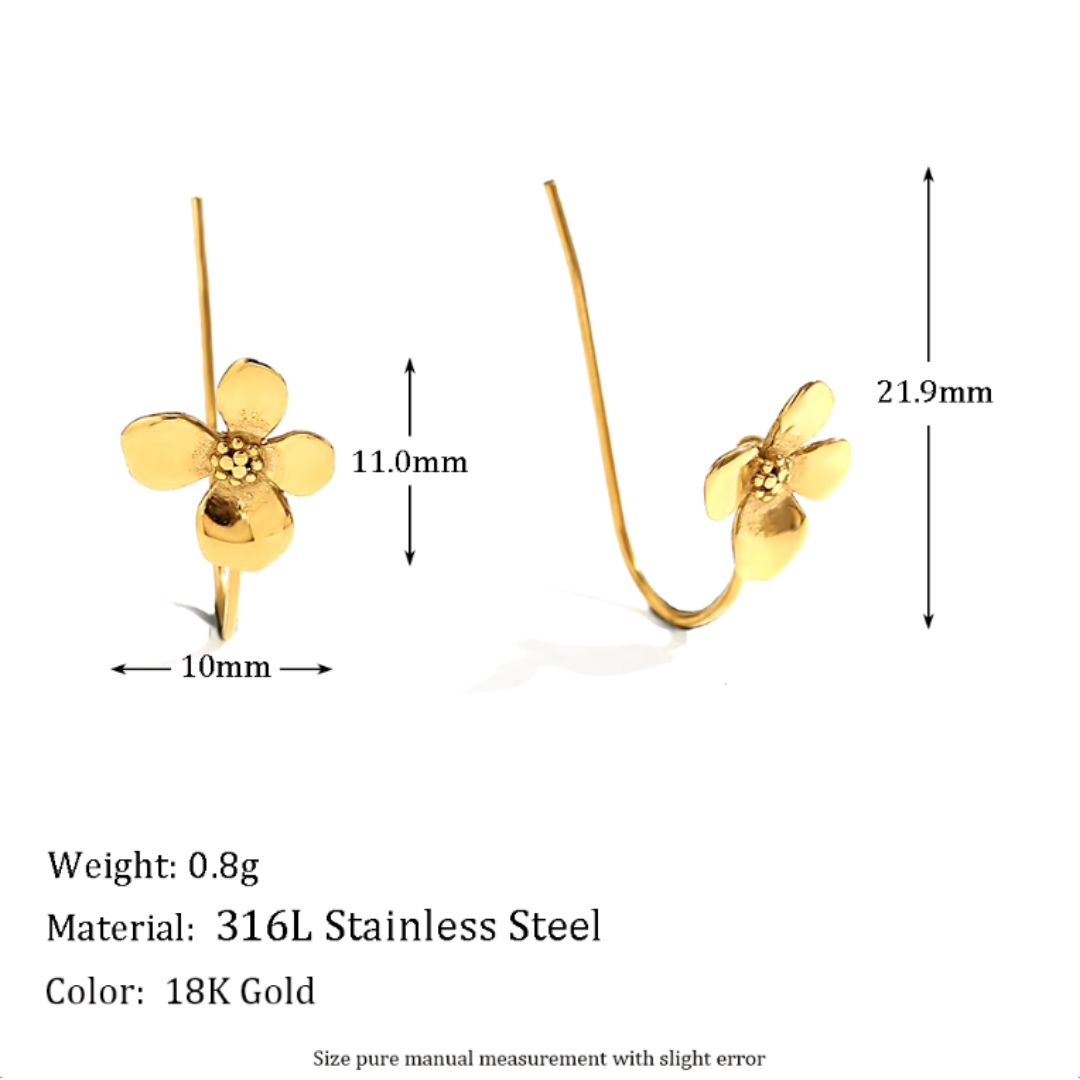 Floating flower studs - Gold