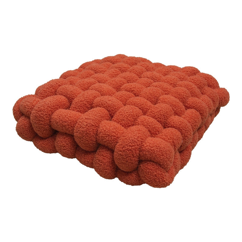 Lambswool Pillow Square Woven Chair Cushion Sofa Cushion Plush Pillow Decorative Bay Window Cushion