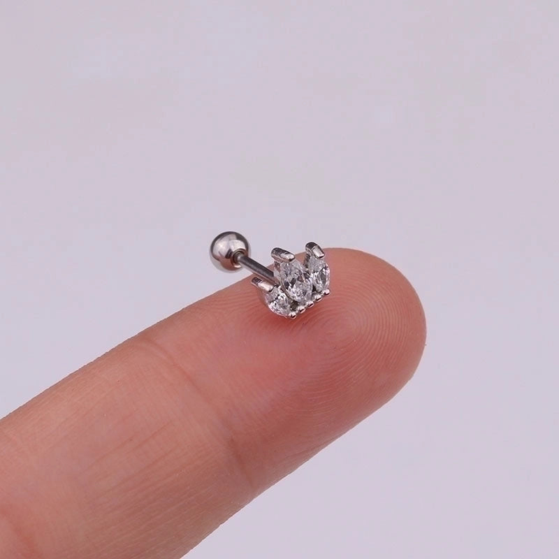 Ear Cartilage Rings & Studs Fashion Crown Copper Plating