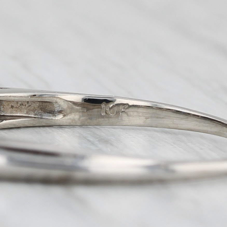 Vintage 0.13ctw Diamond Stackable Ring 10k White Gold Wedding Band