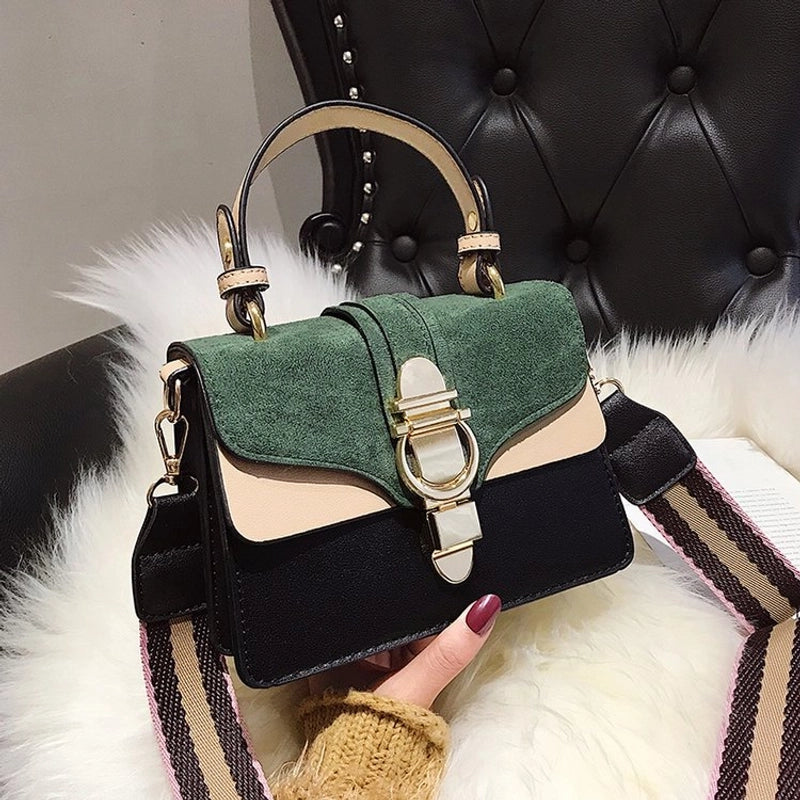 Women's Small Pu Leather Vintage Style Square Bag