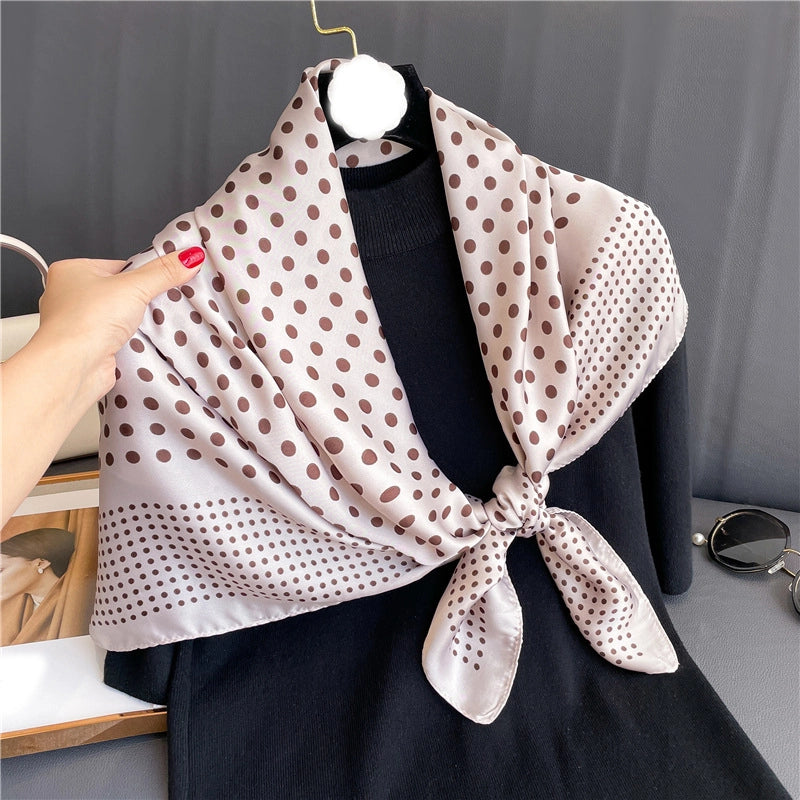 Women's Casual Plant Satin Printing Silk Scarf