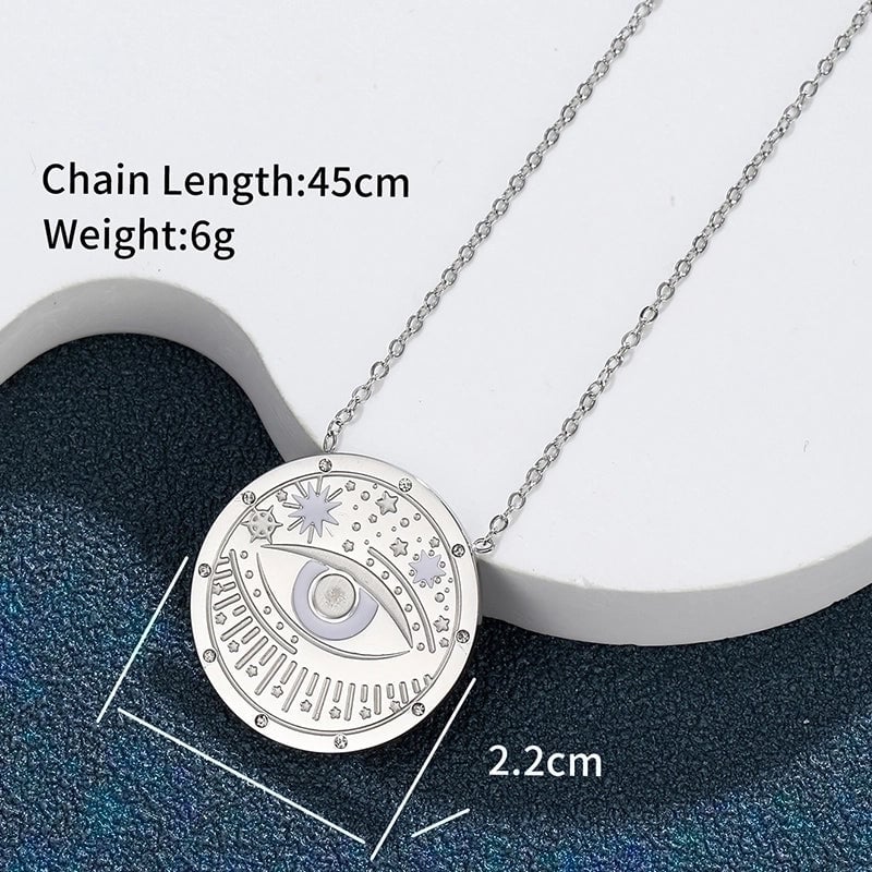 304 Stainless Steel 18K Gold Plated Raw Steel XUPING Minimalist Inlay Sun Moon Artificial Gemstones Pendant Necklace