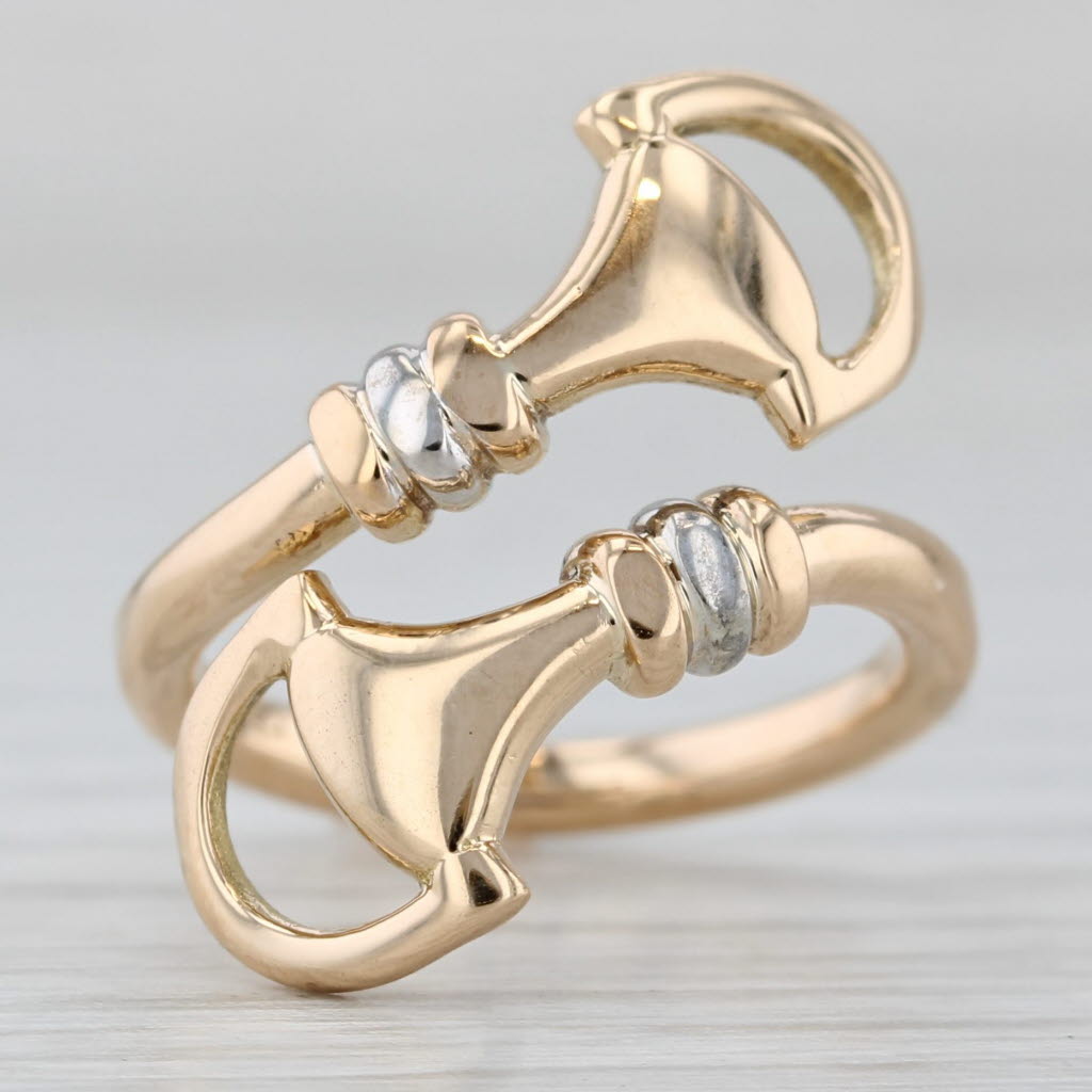 Bypass Adjustable Ring 18k Yellow Gold Size 4.5