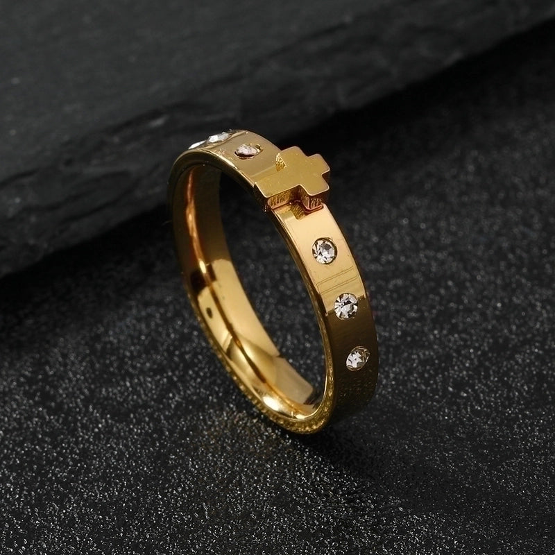 Stainless Steel Minimalist Cross Rings