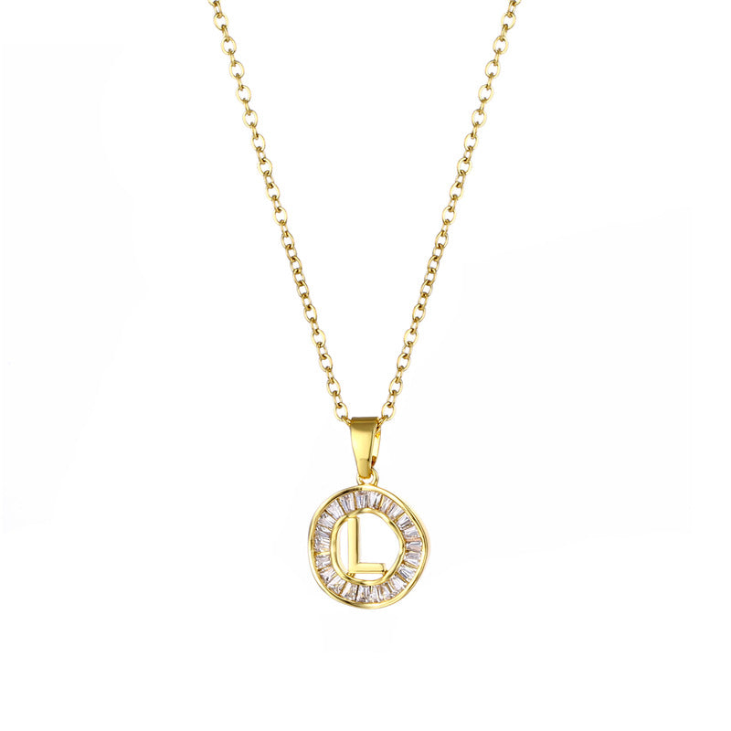 Natural Letter Text Number Stainless Steel Electroplating Necklaces