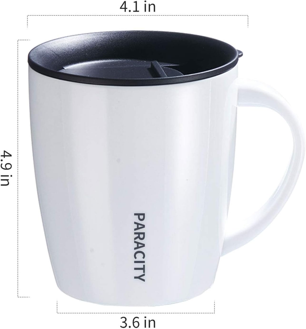 PARACITY Insulated Coffee Cup, Travel Mug With Handle for Hot and Cold Beverages - Double Wall Vacuum, 12.3oz/350ml Blue