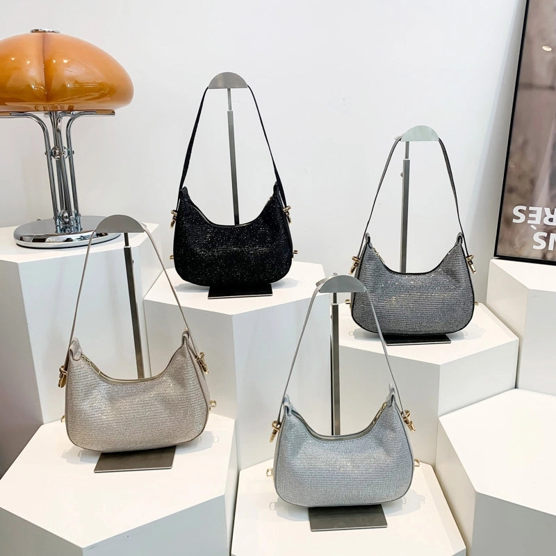 Women's Medium Pu Leather Solid Color Streetwear Zipper Underarm Bag