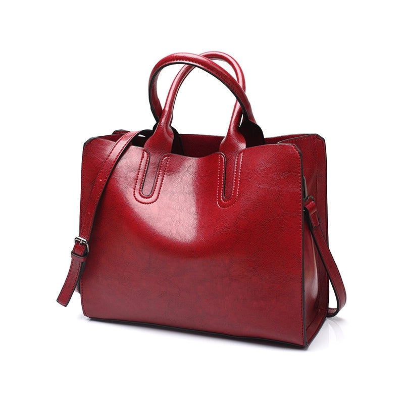 Women's Large All Seasons Pu Leather Solid Color Fashion Square Zipper Handbag
