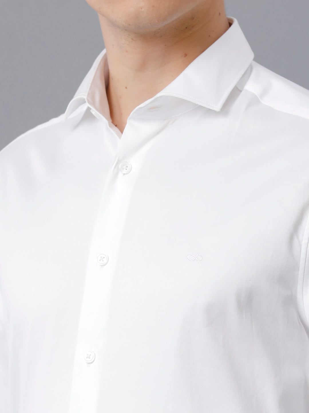 Mens Regular Fit Solid White Formal Linen Shirt (LUKE)