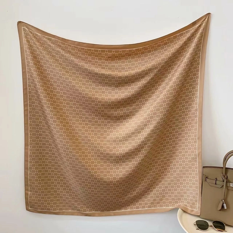 Women's Vintage Style Streetwear Printing Polyester Silk Scarf