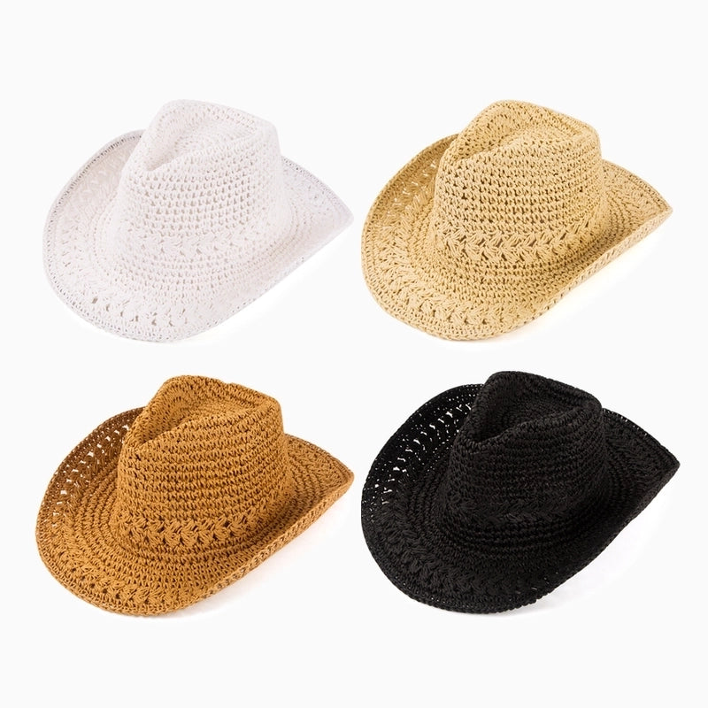 Women's Minimalist Classic Style Solid Color Big Eaves Sun Hat Fedora Hat