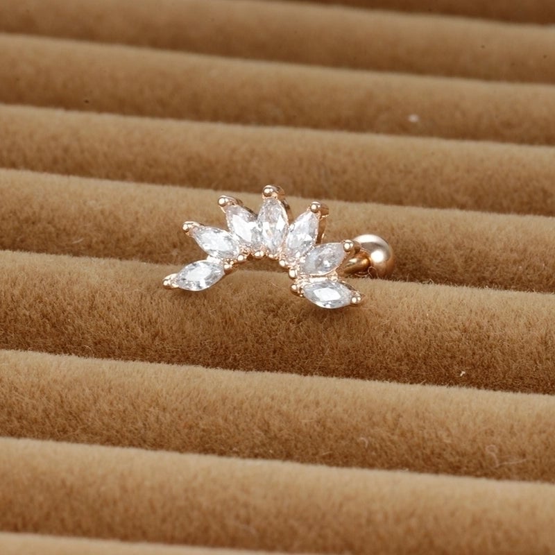 1 Piece Minimalist Geometric Plating Inlay Stainless Steel Zircon Cartilage Earrings