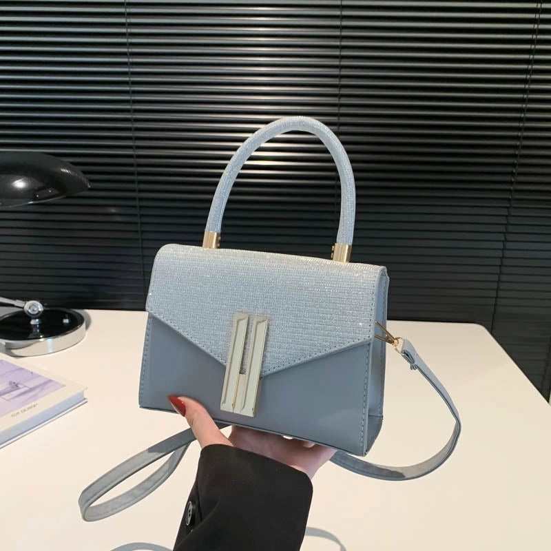 Women's Medium Pu Leather Solid Color Basic Classic Style Square Flip Cover Crossbody Bag