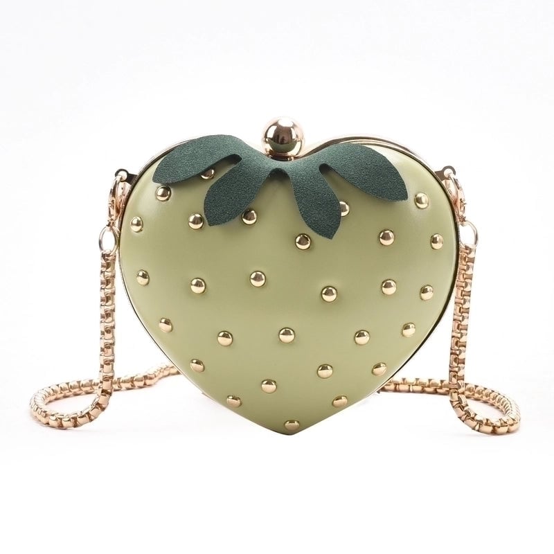 Women's Medium Pu Leather Strawberry Cute Heart-shaped Lock Clasp Crossbody Bag