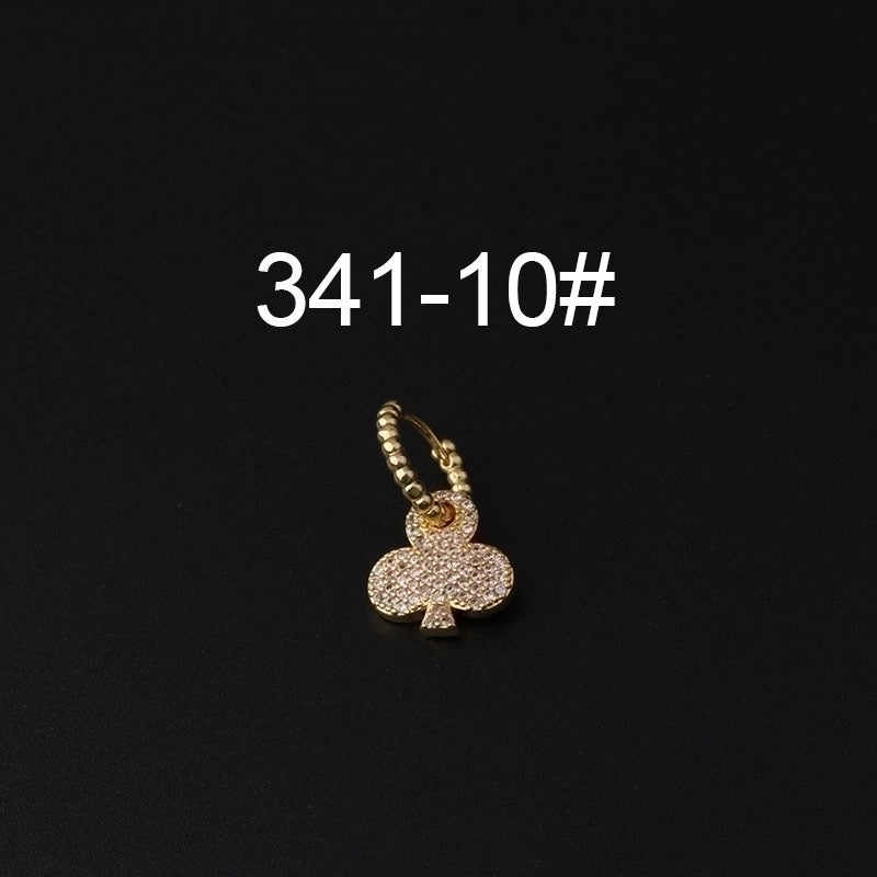 Ear Cartilage Rings & Studs Fashion Geometric Copper Plating Artificial Gemstones