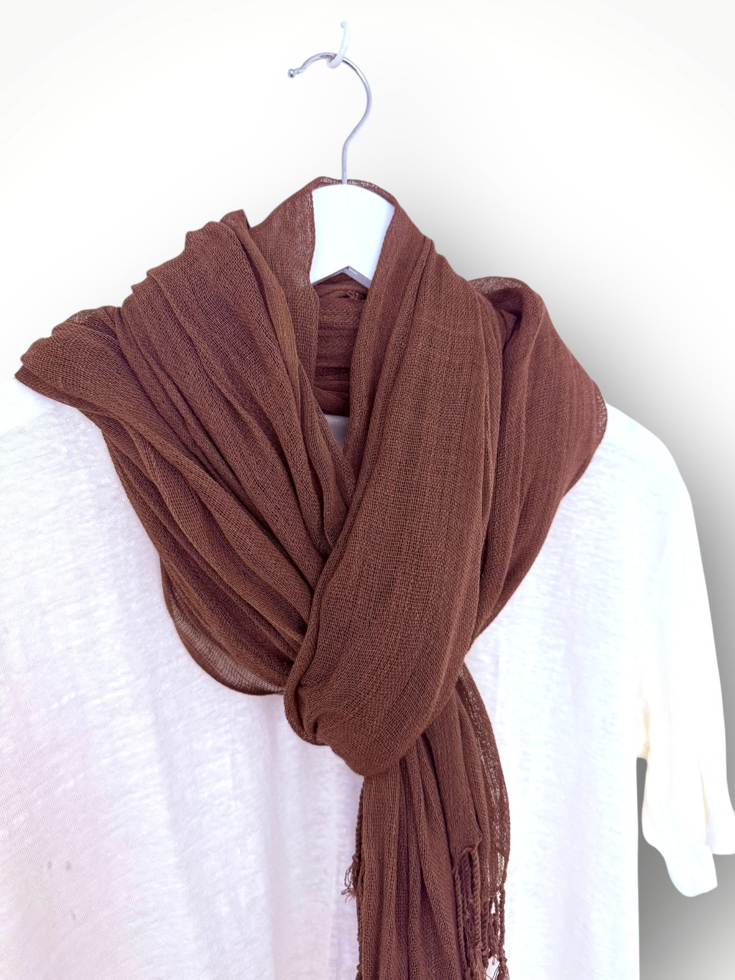 soft neck scarf- nutmeg