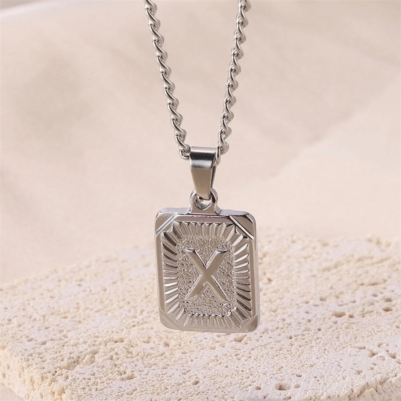 Hip-hop Letter Titanium Steel Plating Gold Plated Pendant Necklace