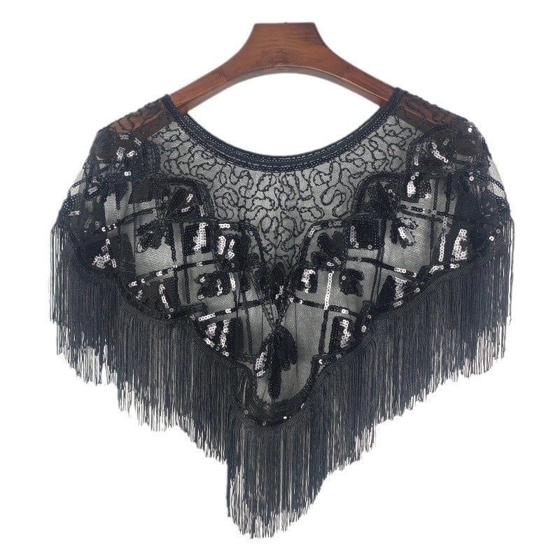Sequined Shawl Tassel Ladies Summer Sunscreen Thin Coat Mesh Embroidered Beads Outside The Dress Europe And The United States