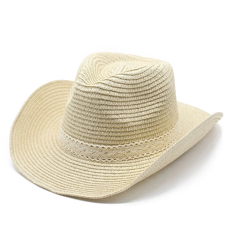 Unisex Classic Style Streetwear Solid Color Flat Eaves Straw Hat