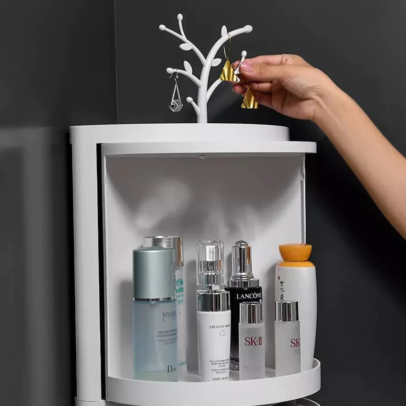 360° ROTATABLE CORNER BATHROOM STORAGE ORGANIZER