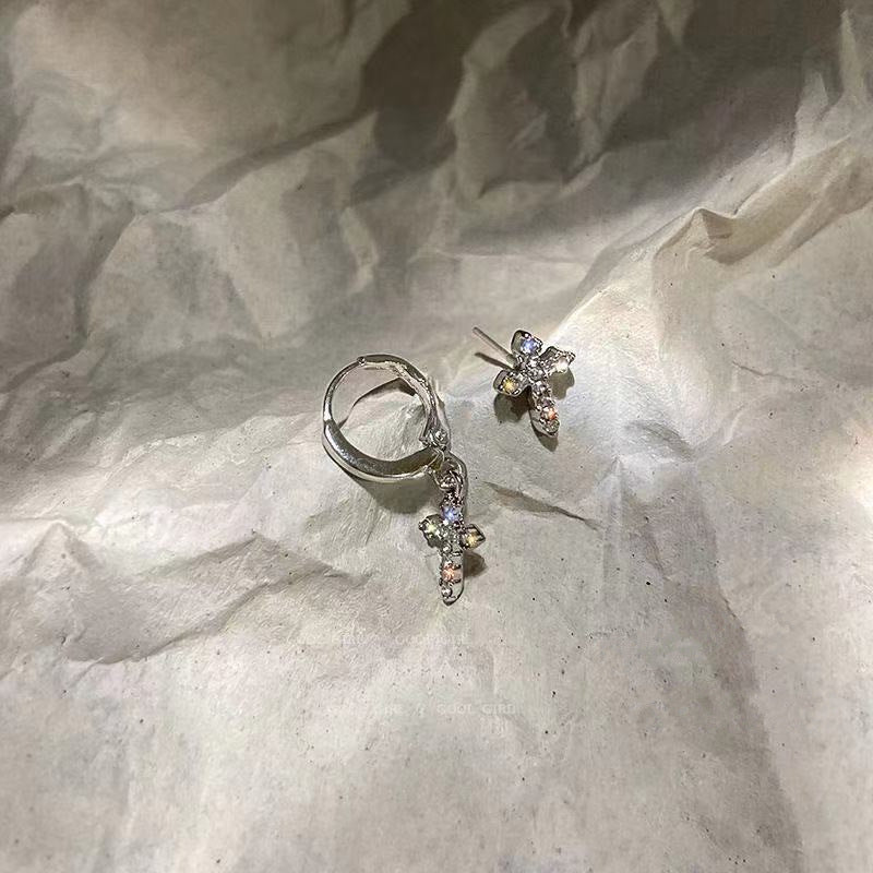 Crystal Cross Earring