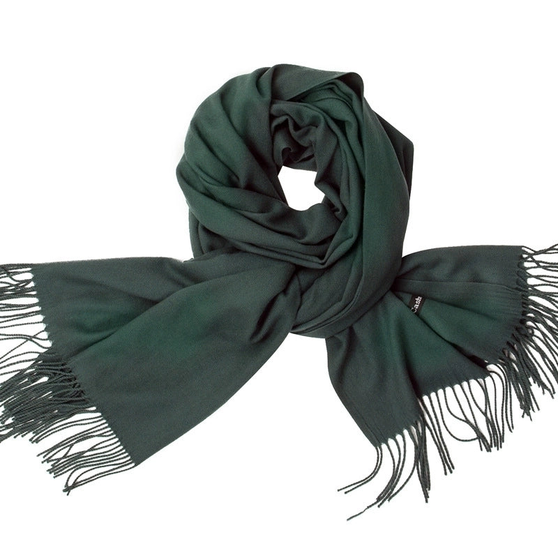 Women's Minimalist Tassel Solid Color Imitation Cashmere Scarf