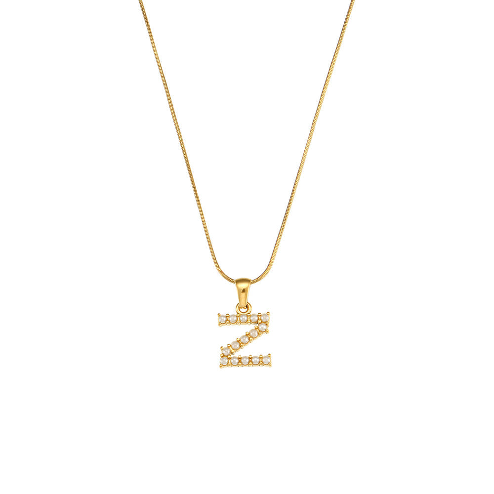 Fashion Letter Number Text Stainless Steel 18K Gold Plated Necklaces