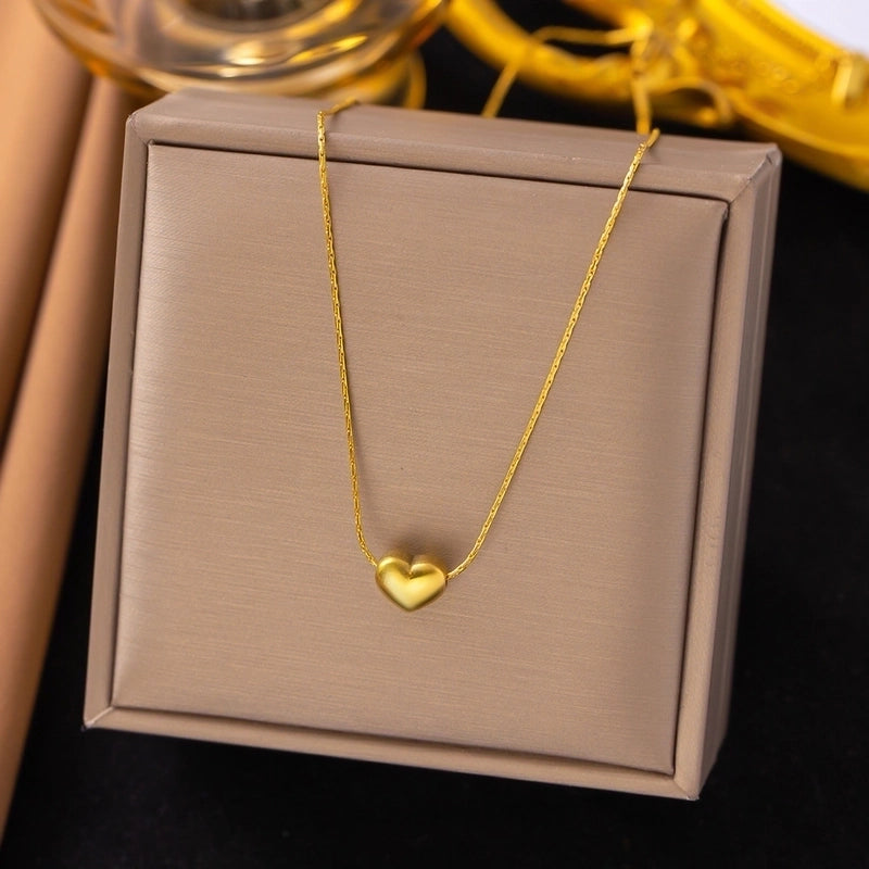 Sweet Minimalist IG Style Starfish Heart Shape Bow Knot Titanium Steel Plating Pendant Necklace