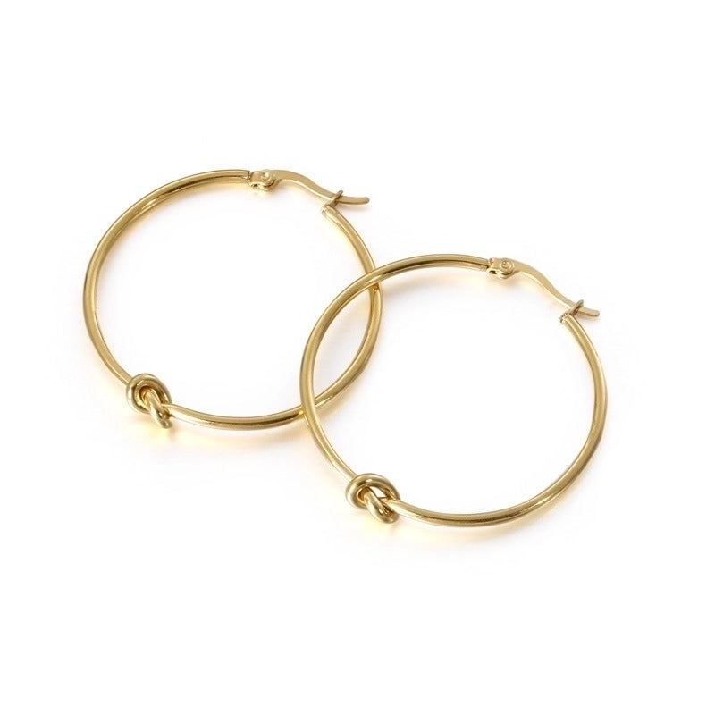 Fashion Geometric Plating Titanium Steel 18K Gold Plated Earrings