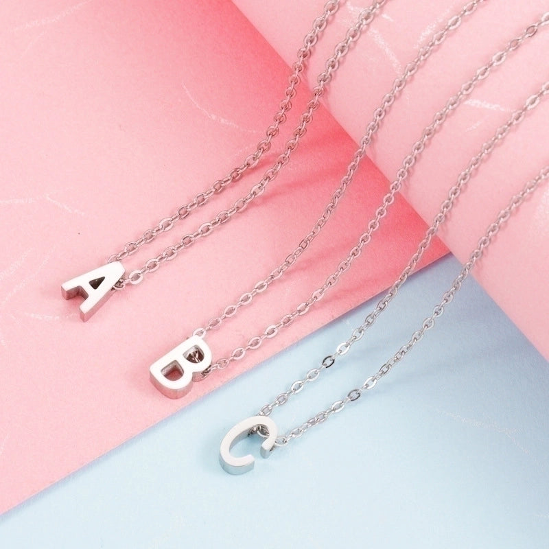 Titanium Steel Minimalist Plating Letter None Necklace