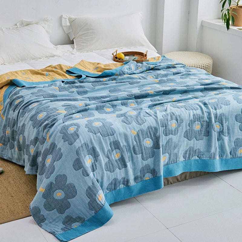 Towel Quilt Pure Cotton Five-Layer Gauze Towel Blanket Four Seasons Office Single Double Nap Blanket Quilt