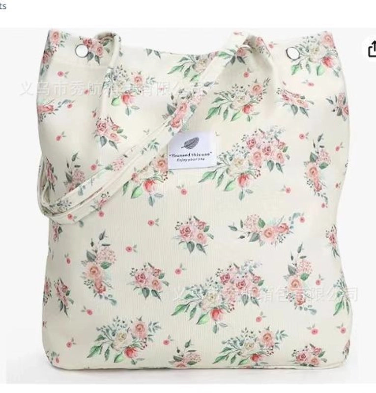 Women's Streetwear Solid Color Canvas Shopping Bags