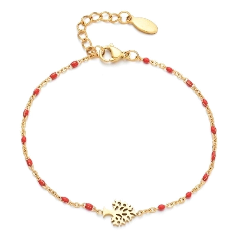 Retro Minimalist Tree Stainless Steel Plating Bracelets