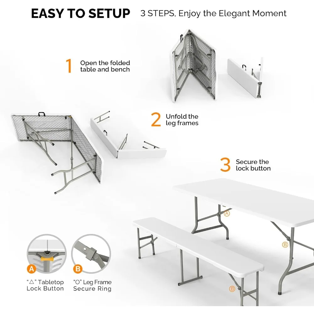 💥Last Day $39.99! 🔥Outdoor camping folding table set