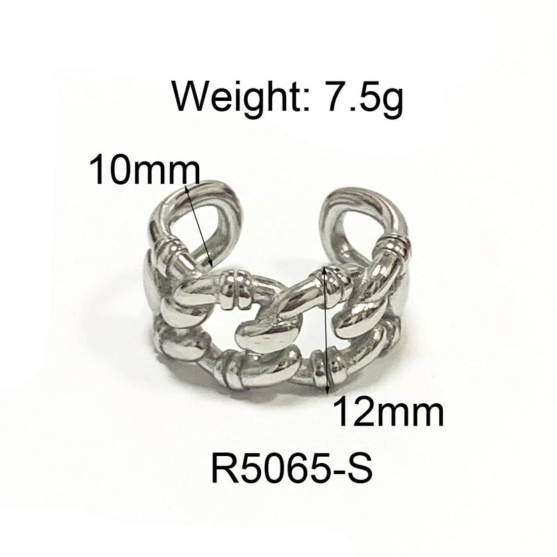Commute Geometric 304 Stainless Steel Titanium Steel 18K Gold Plated Plating Rings
