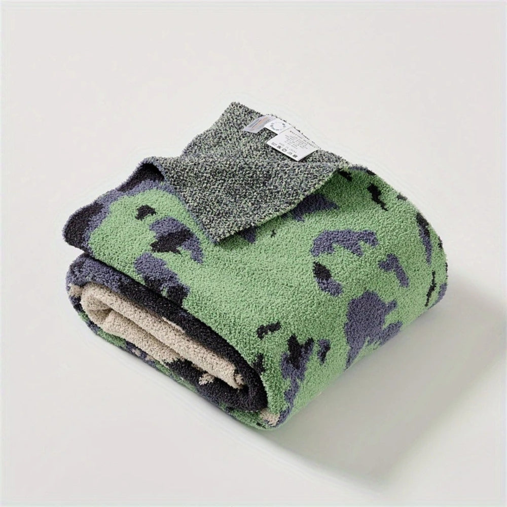 Emeraude Forest Soft Knitted Throw Blanket