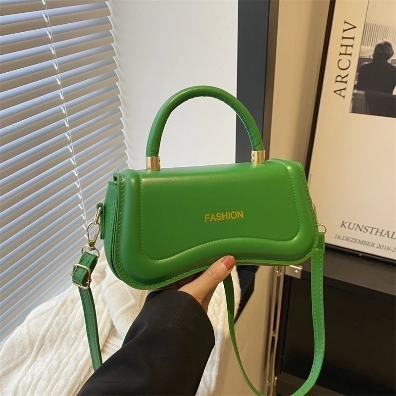 Women's Pu Leather Solid Color Vintage Style Square Flip Cover Handbag