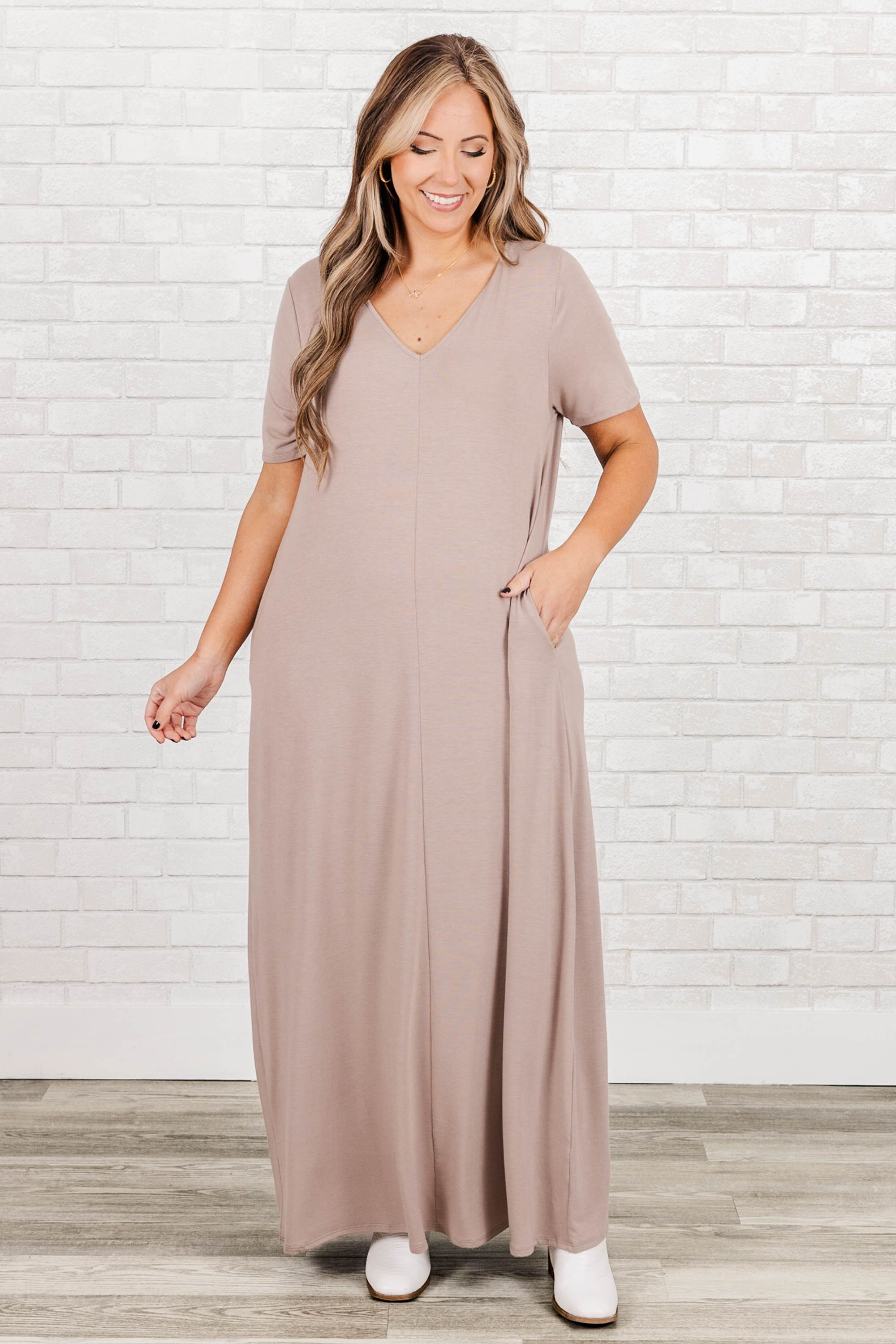 Makin' Waves Maxi Dress. Ash Mocha