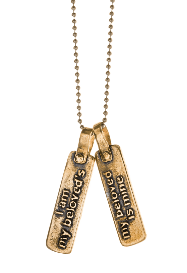 I Am My Beloved Necklace For Two - Silver or Bronze