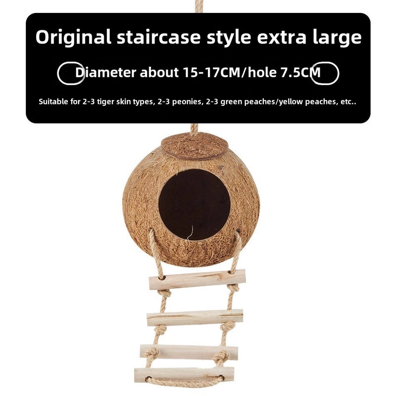 Bird's Nest Parrot Coconut Shell Nest Bed Large Size Bird's Nest Tiger Skin Peony Xuan Feng Pearl Bird Cage Special Warm Straw Woven Toy