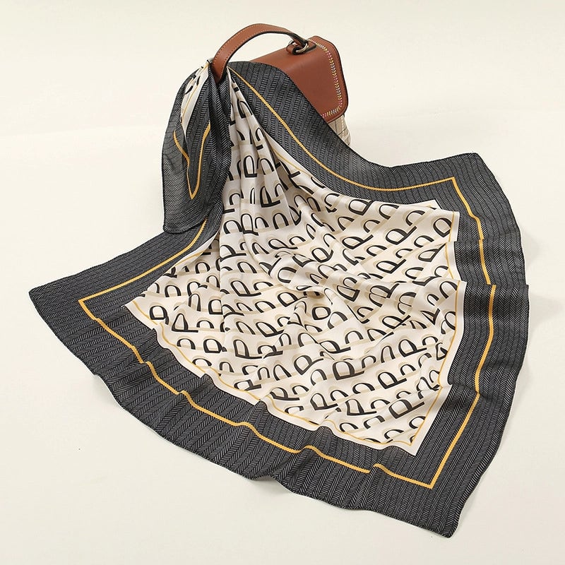 Women's Streetwear Geometric Brocade Satin Printing Kerchief